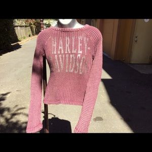 Harley Davidson open weave short sweater